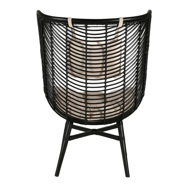 Zago Fauteuil Polo En Rotin Naturel Noir 5