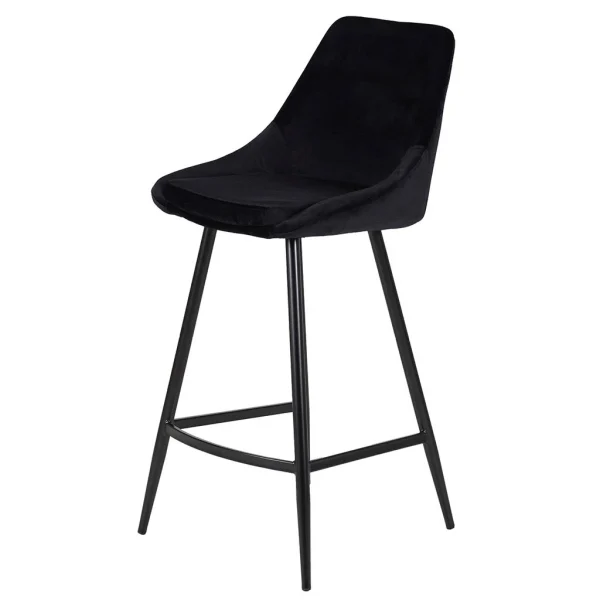 Zago Chaise Plan De Travail En Velour Noir – Ben 3