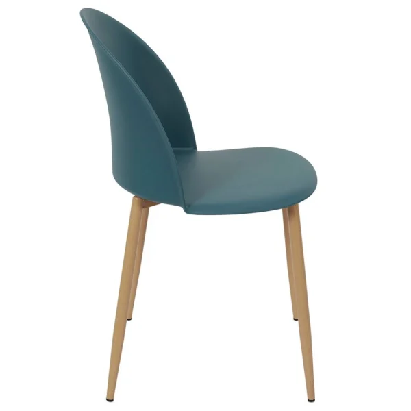 Home Déco Factory Chaise Scandinave Bergen Bleu Canard 4