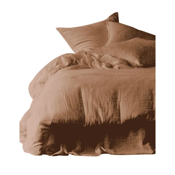 HARMONY HAOMY Housse De Couette Dili Tabac Voile De Coton 240x220cm 1