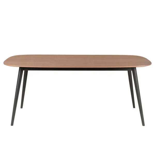 Zago Table à Manger En Noyer Et Pieds Hêtre Noir 180x90cm – Caly 1
