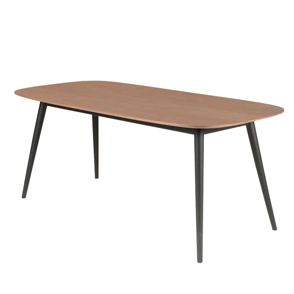 Zago Table à Manger En Noyer Et Pieds Hêtre Noir 180x90cm – Caly 3