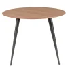 Zago Table à Manger Ronde En Noyer Et Pieds Hêtre Noir D100cm – Caly 17