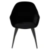 Zago Chaise Avec Accoudoir En Velours Noir – Ben 22