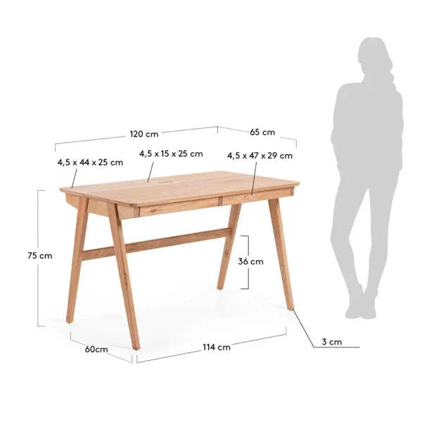 La Forma Bureau En Frêne Naturel – Jakes 7