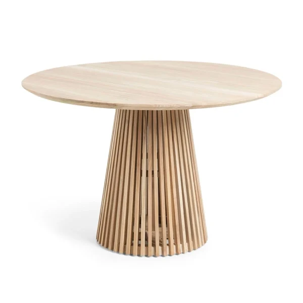 La Forma Table à Manger Ronde En Bois Teck Naturel D120cm – Irun 1