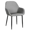 Home Déco Factory Chaise Avec Accoudoir En Velours Cotelé Gris – Julia 20
