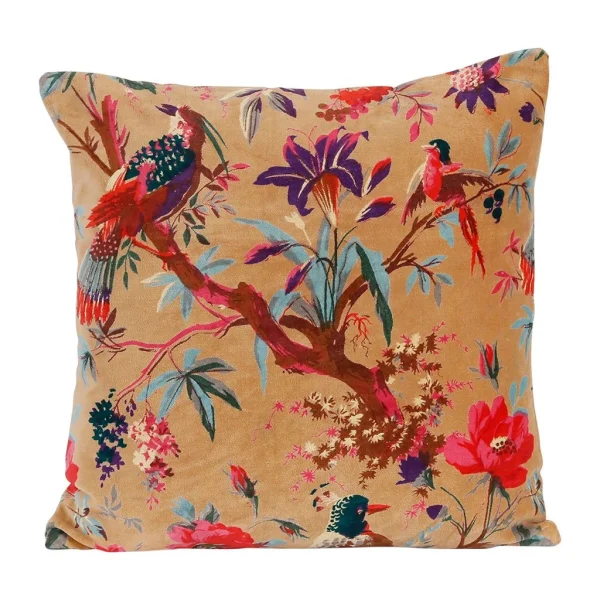 HARMONY HAOMY Coussin Birdy En Velours 45x45cm Tabac En Coton 1