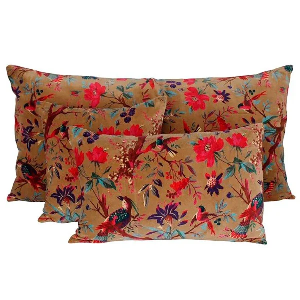HARMONY HAOMY Coussin Birdy En Velours 45x45cm Tabac En Coton 3
