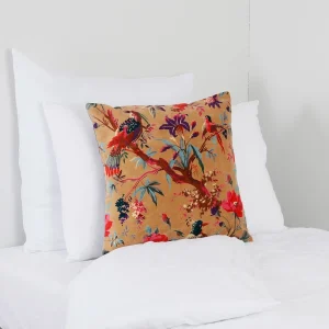 HARMONY HAOMY Coussin Birdy En Velours 45x45cm Tabac En Coton 18