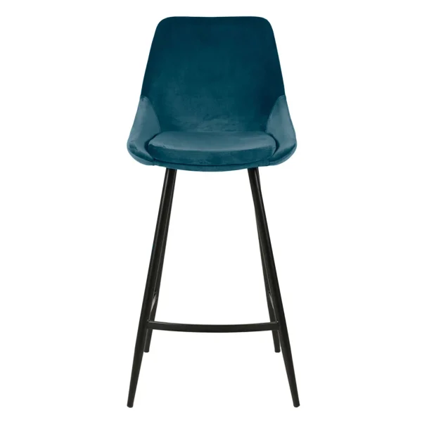 Zago Chaise Plan De Travail En Velour Bleu – Ben 1
