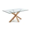 La Forma Table à Manger Plateau En Verre Et Pieds En Acier Effet Bois 160x90cm – Argo 14