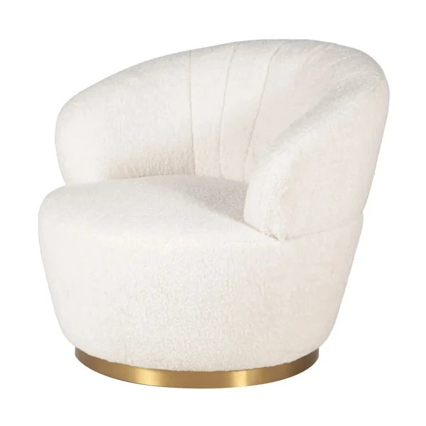 Zago Fauteuil Tissu Effet Mohair écru – Vesna 3