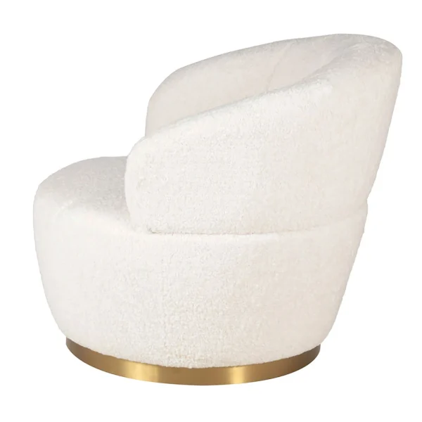 Zago Fauteuil Tissu Effet Mohair écru – Vesna 4