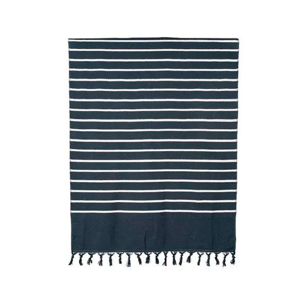 HARMONY HAOMY Drap De Plage Mariniere Pestamal 90x180cm Noir 1