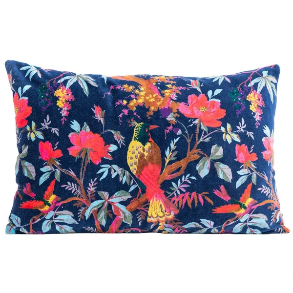HARMONY HAOMY Coussin Birdy Denim 40x60cm En Velour 1