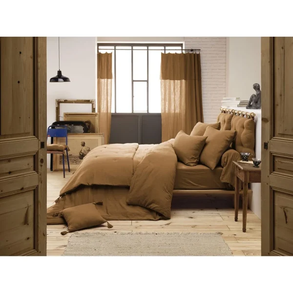 L’effet Papillon Housse De Couette Camel En Gaze De Coton 260x240cm – Gaïa 3