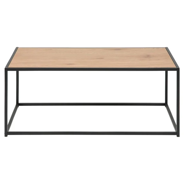 AC Design Table Basse En Plaqué Chêne Et Métal Noir L100cm – Senzo 3