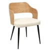 Home Déco Factory Fauteuil En Tissu Bouclette Et Dossier Bois -Loki 20