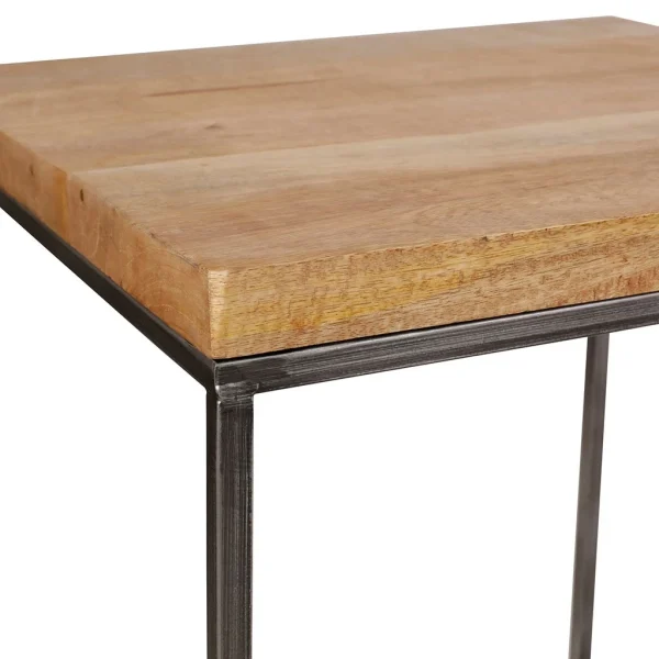 SEMA DESIGN Tables D’appoint Gigogne (x2) En Manguier Naturel Et Fer 4
