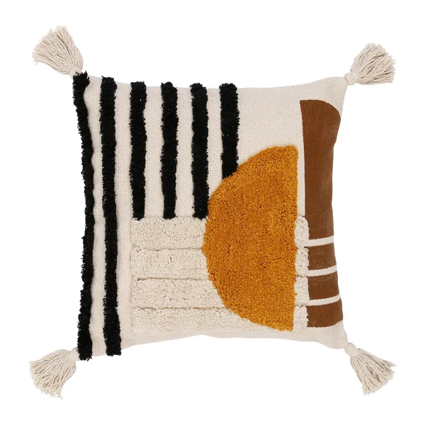 SEMA DESIGN Housse De Coussin Courba Terracotta Et Noir 45x45cm En Coton 1