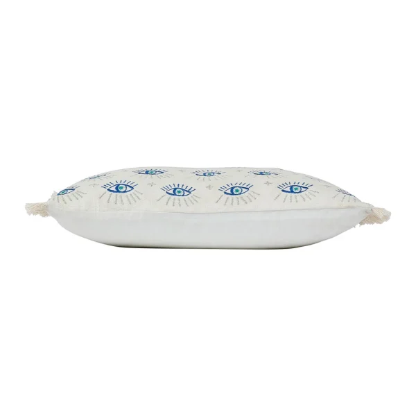 SEMA DESIGN Housse De Coussin Visionnary Creme Oeil Indigo 50x30cm En Coton 3