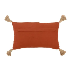 SEMA DESIGN Housse De Coussin Brodée Eterra Terracotta 50x30cm Coton+jute 9