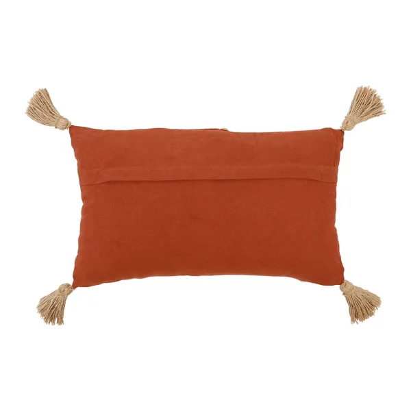 SEMA DESIGN Housse De Coussin Brodée Eterra Terracotta 50x30cm Coton+jute 3