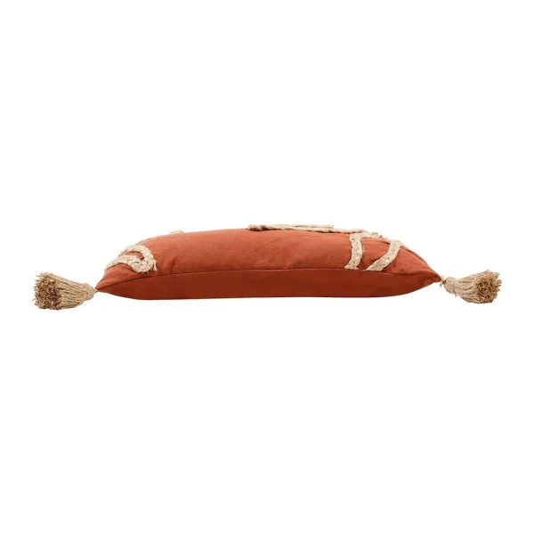 SEMA DESIGN Housse De Coussin Brodée Eterra Terracotta 50x30cm Coton+jute 4
