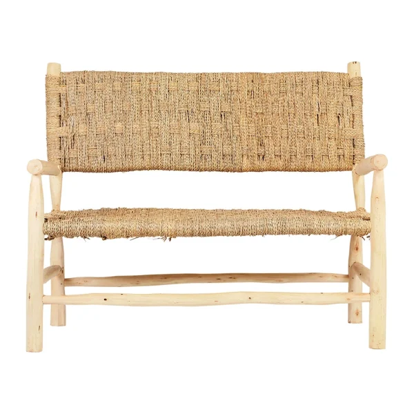 SEMA DESIGN Banquette 2 Places En Osier Et Bois Naturel 1