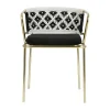 SEMA DESIGN Fauteuil En Fer Doré Et Assise Coton – Cobalt 20