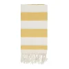 SEMA DESIGN Fouta Retro Summer Creme Et Jaune 188x108cm En Coton 5