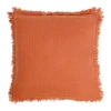 SEMA DESIGN Housse De Coussin Earth Notes Terracotta 45x45cm Gaze De Coton 7