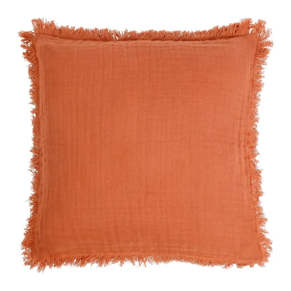 SEMA DESIGN Housse De Coussin Earth Notes Terracotta 45x45cm Gaze De Coton 1