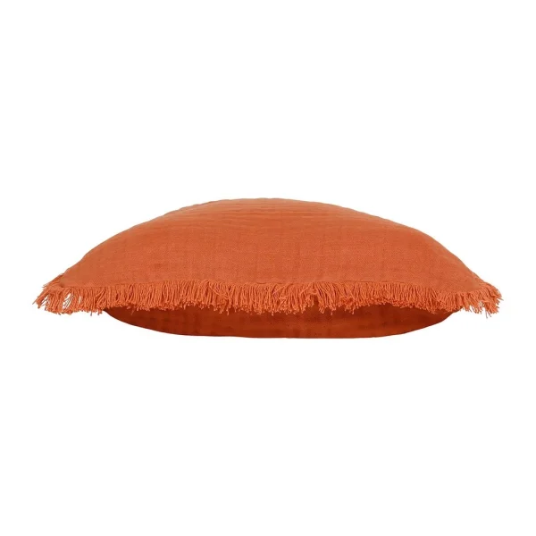 SEMA DESIGN Housse De Coussin Earth Notes Terracotta 45x45cm Gaze De Coton 4