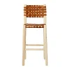 SEMA DESIGN Chaise De Bar En Cuir Brun Et Bois D’eucalyptus – Cuir 22