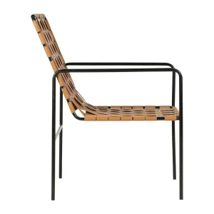 SEMA DESIGN Fauteuil Aspect Cuir Brun Et Fer Noir -Terre Boheme 12