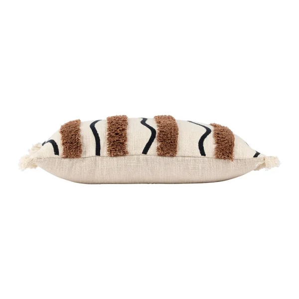 SEMA DESIGN Housse De Coussin Rayé Tufté écru Et Brun 50x30cm – Madeira 3