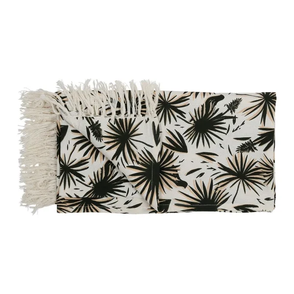 SEMA DESIGN Fouta Palmea Blanc Et Noir En Coton 3