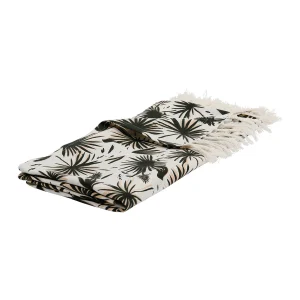 SEMA DESIGN Fouta Palmea Blanc Et Noir En Coton 12