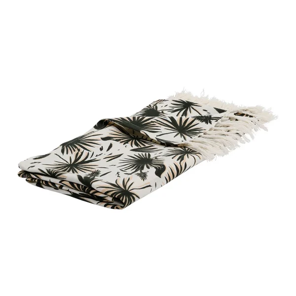 SEMA DESIGN Fouta Palmea Blanc Et Noir En Coton 5
