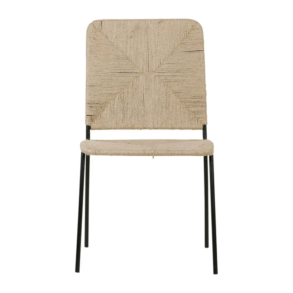 SEMA DESIGN Chaise Macramé Jute Naturel Et Fer Noir – Madeira 1
