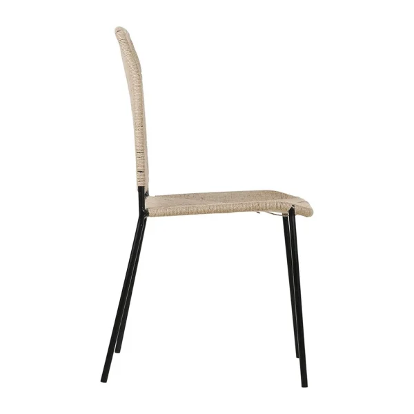 SEMA DESIGN Chaise Macramé Jute Naturel Et Fer Noir – Madeira 4