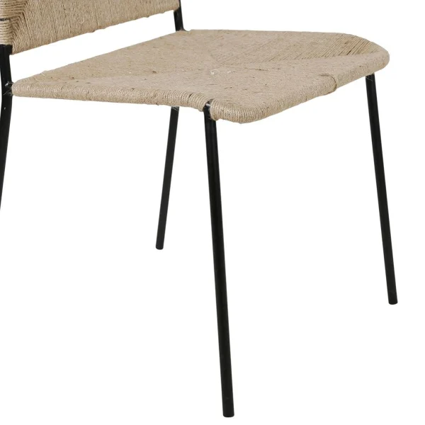 SEMA DESIGN Chaise Macramé Jute Naturel Et Fer Noir – Madeira 5