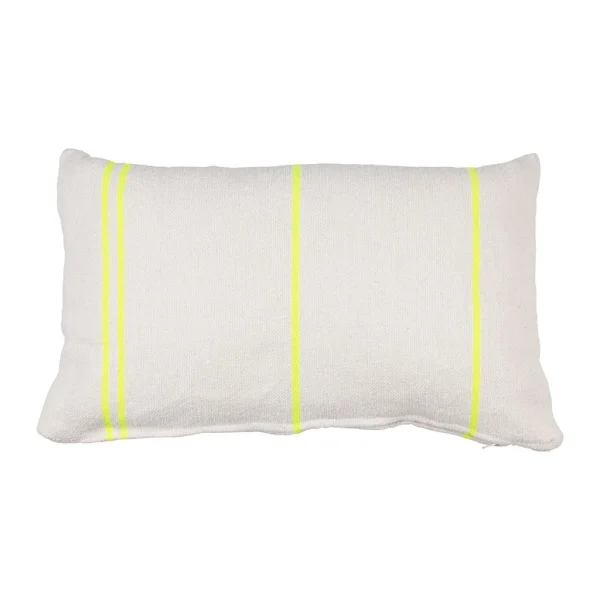 SEMA DESIGN Housse De Coussin Rayé Blanc Et Jaune 50x30cm -belle Vie 1