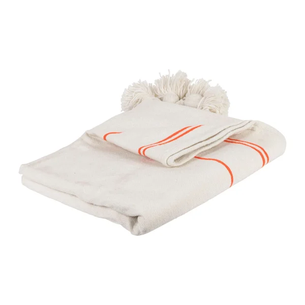 SEMA DESIGN Plaid Rayé Blanc Et Orange 170x130cm – Belle Vie 5