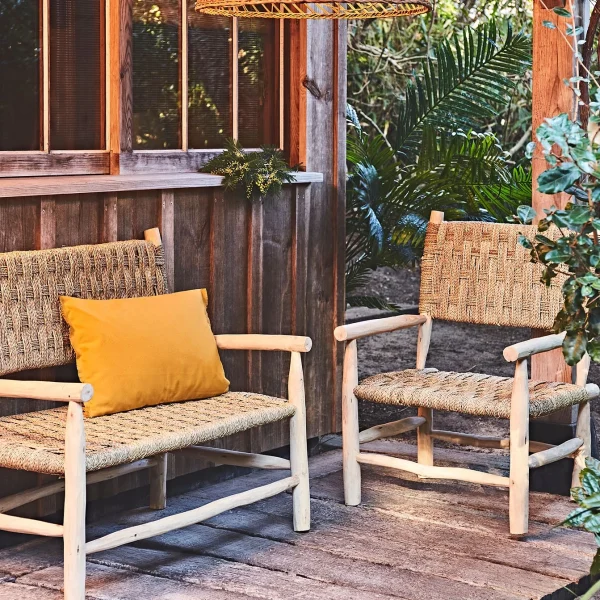 SEMA DESIGN Banquette 2 Places En Osier Et Bois Naturel 6