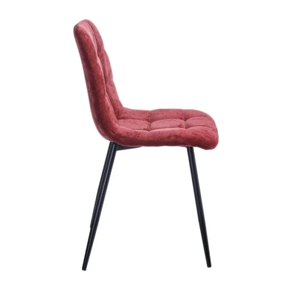 Ixia Chaise Salle à Manger En Tissu Bordeau – Mony 4