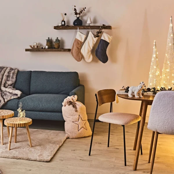 Home Déco Factory Chaise Salle à Manger En Tissu Bouclette – Loki 4