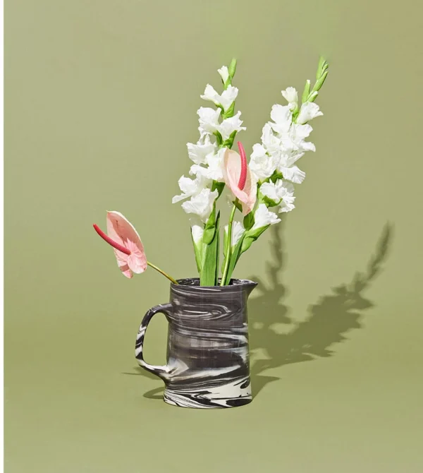 Hay Pichet En Porcelaine Et Grès Blanc Effet Marbré / Marbled Jug 4
